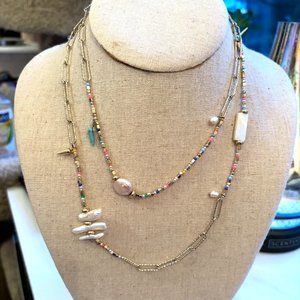 Mixed Media Chain Layering Necklace